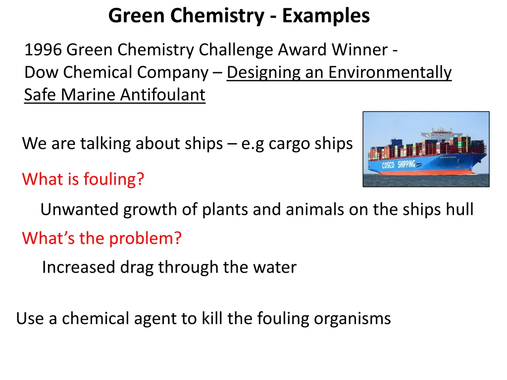 green chemistry examples