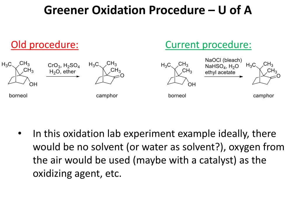 greener oxidation procedure u of a 2