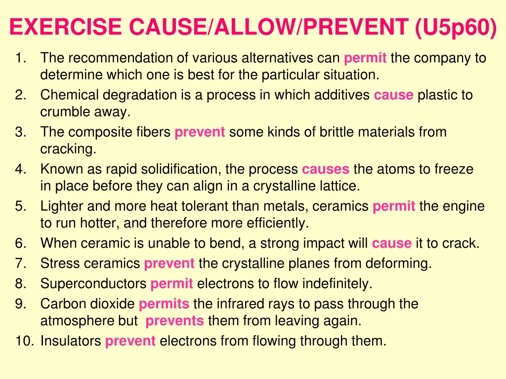 exercise cause allow prevent u5p60