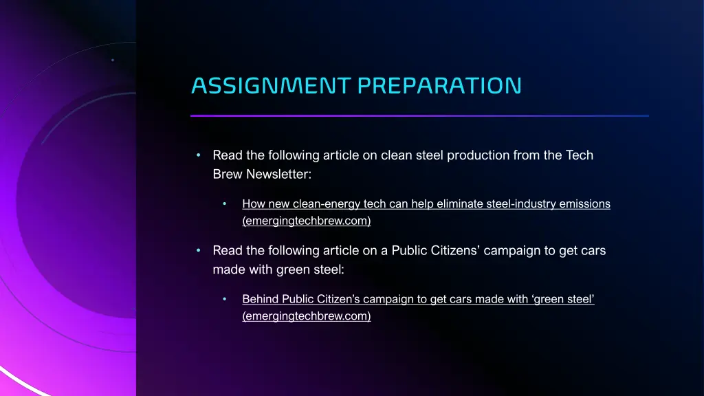 assignment preparation