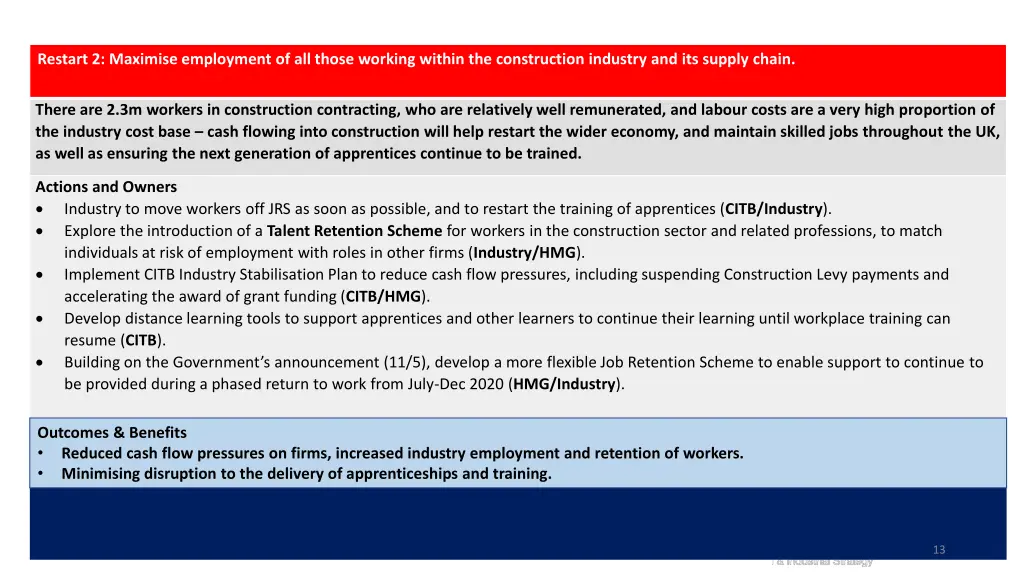 restart 2 maximise employment of all those