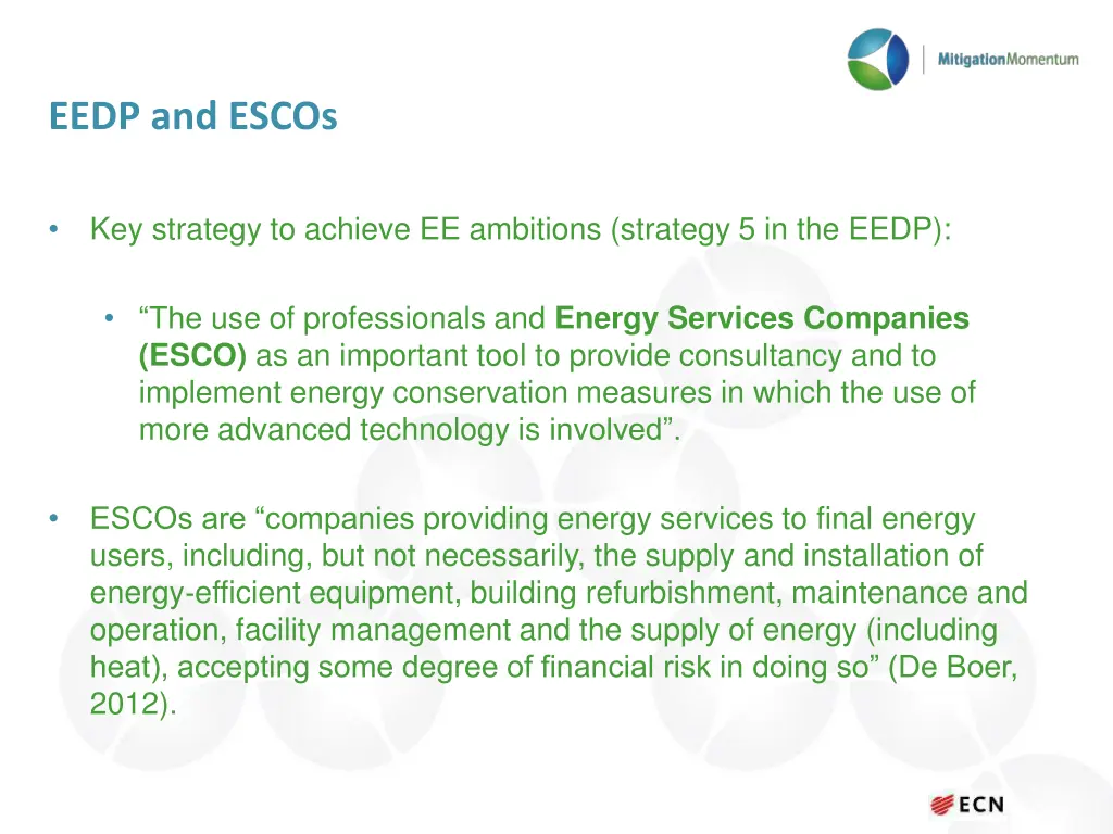 eedp and escos