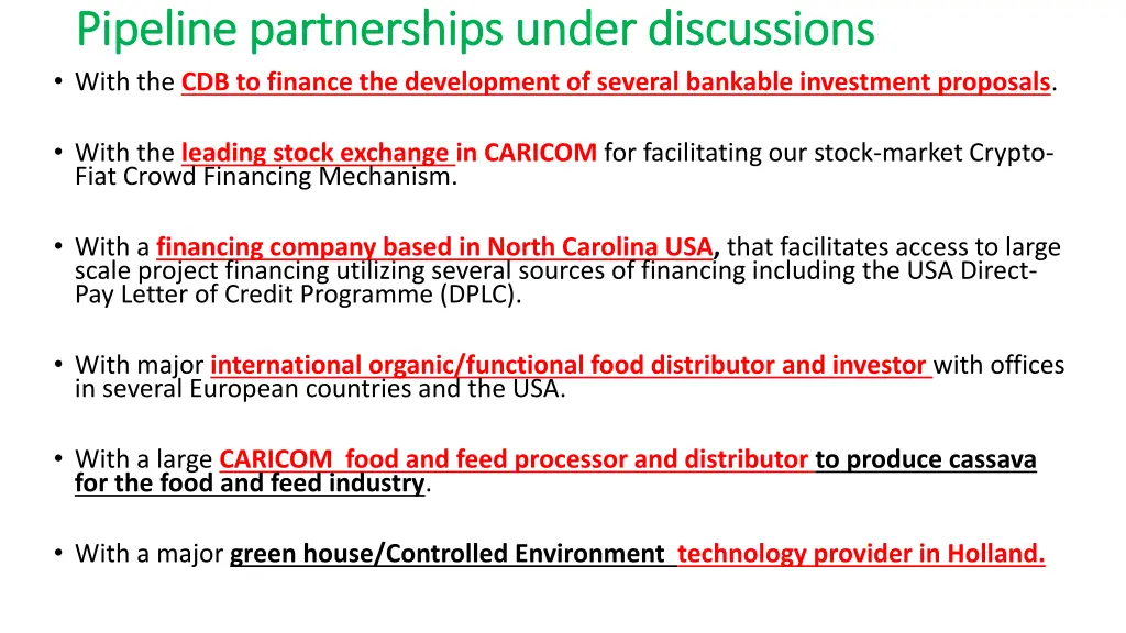 pipeline partnerships under discussions pipeline