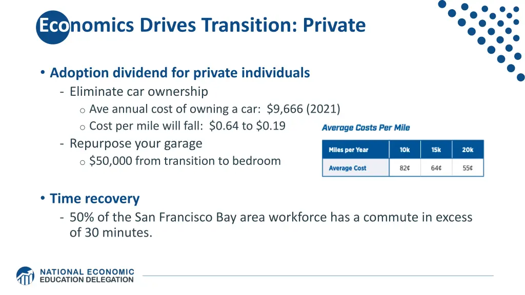 economics drives transition private