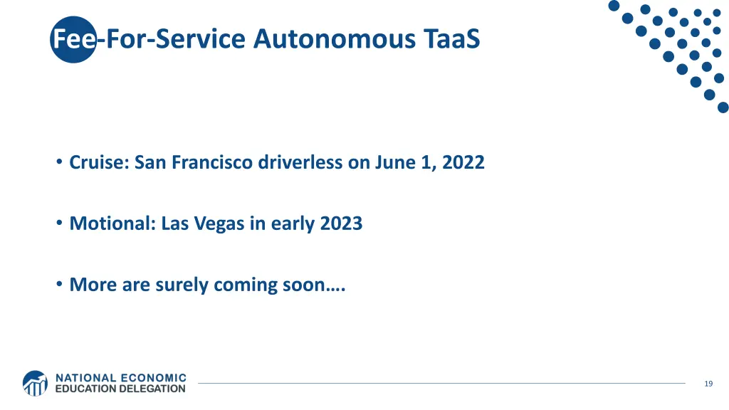 fee for service autonomous taas