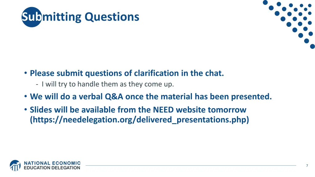 submitting questions
