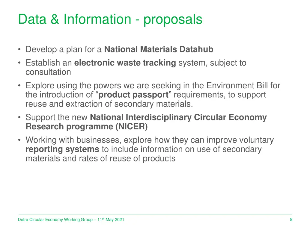 data information proposals