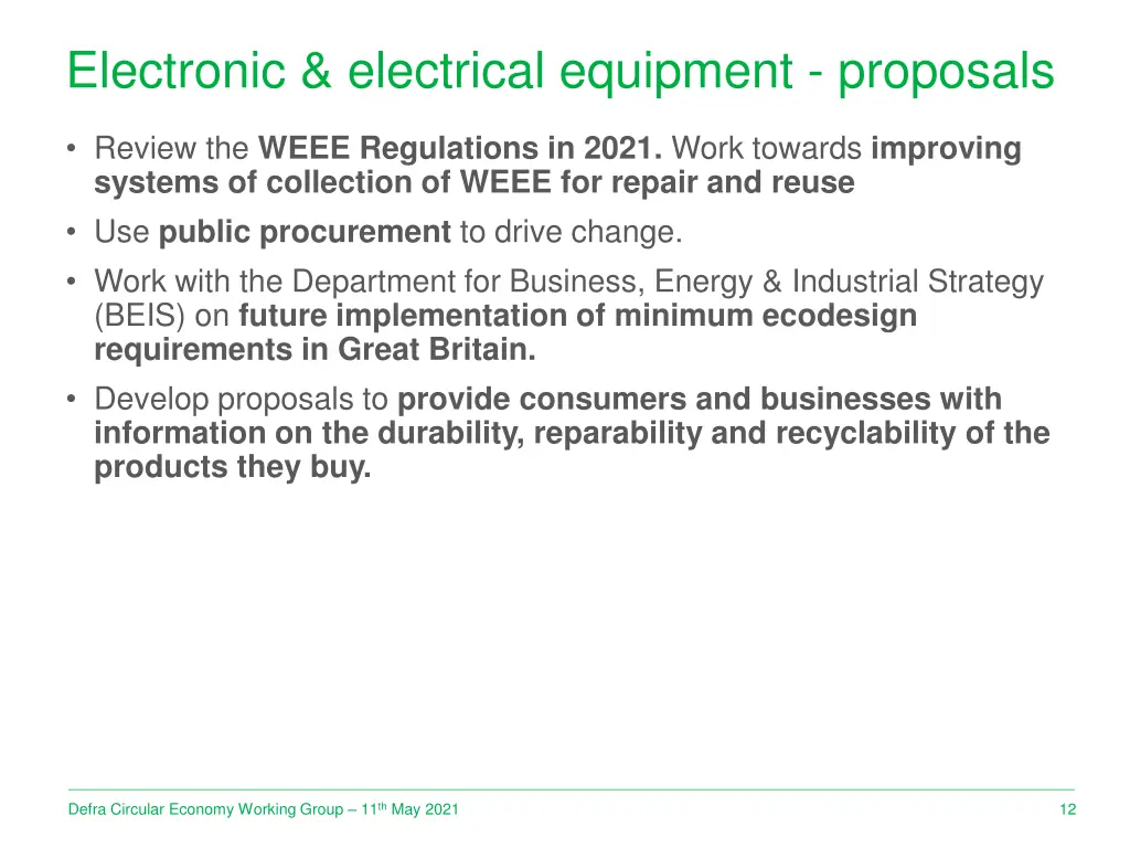 electronic electrical equipment proposals