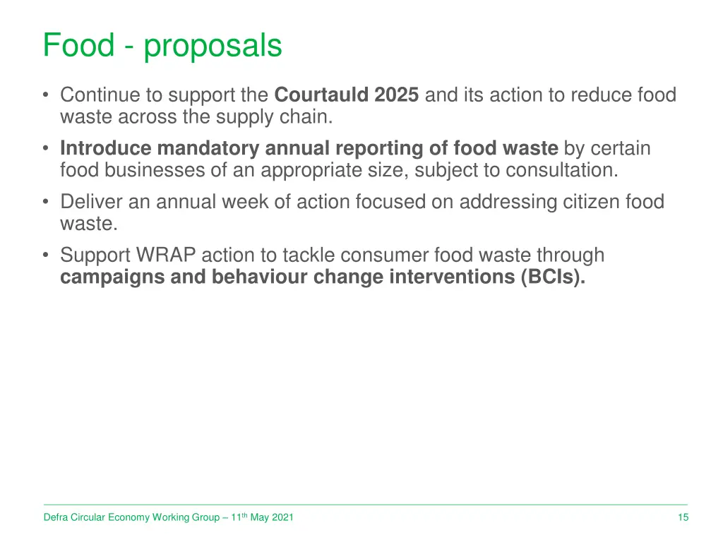 food proposals