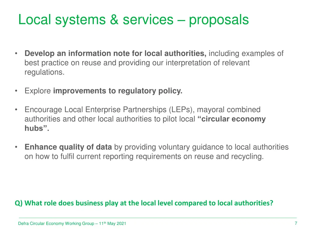 local systems services proposals