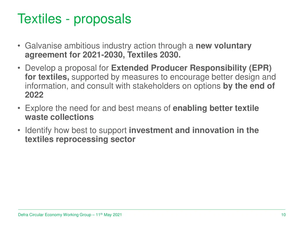 textiles proposals