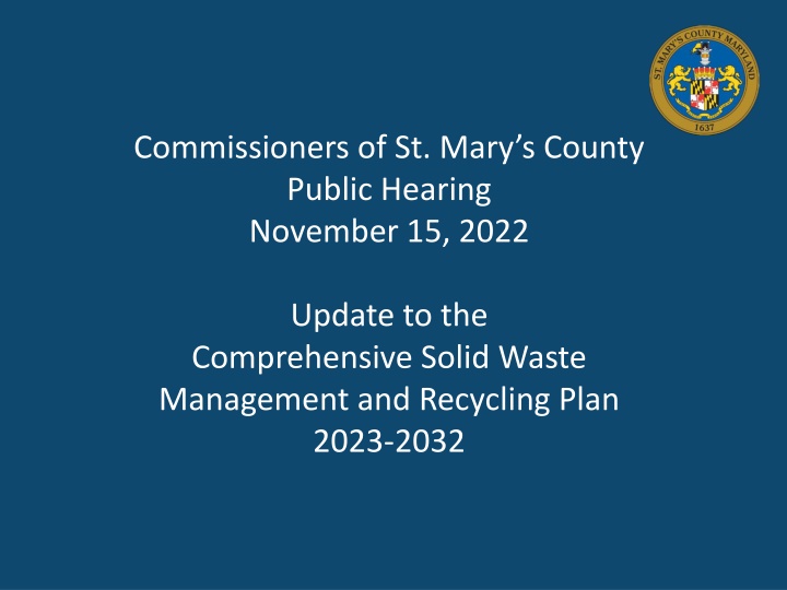 commissioners of st mary s county public hearing