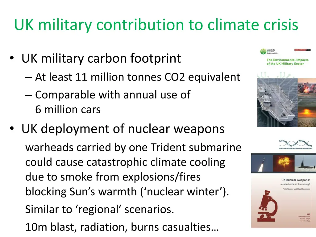 uk military contribution to climate crisis