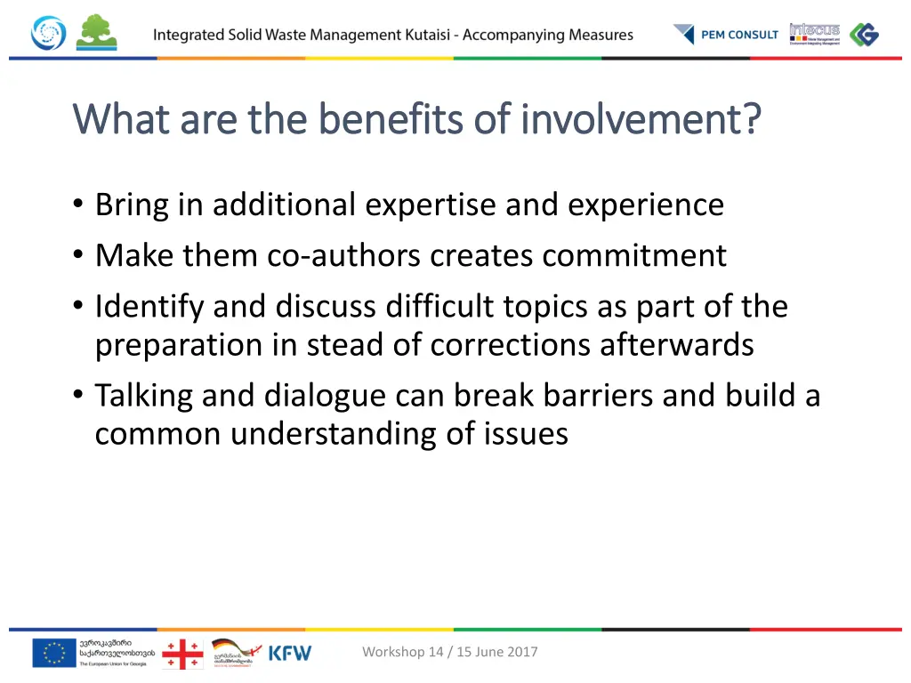 what are the benefits of involvement what