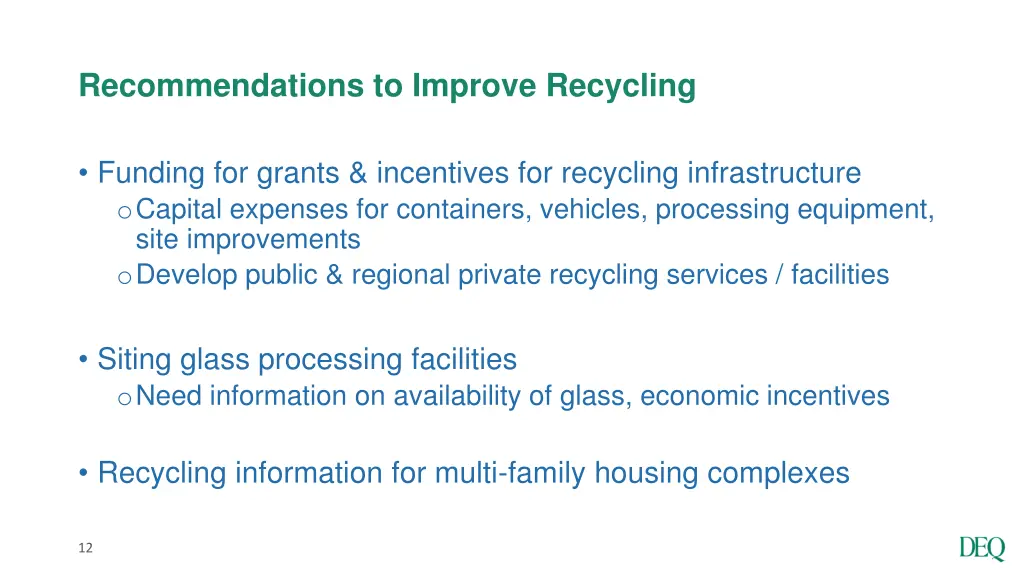 recommendations to improve recycling 1