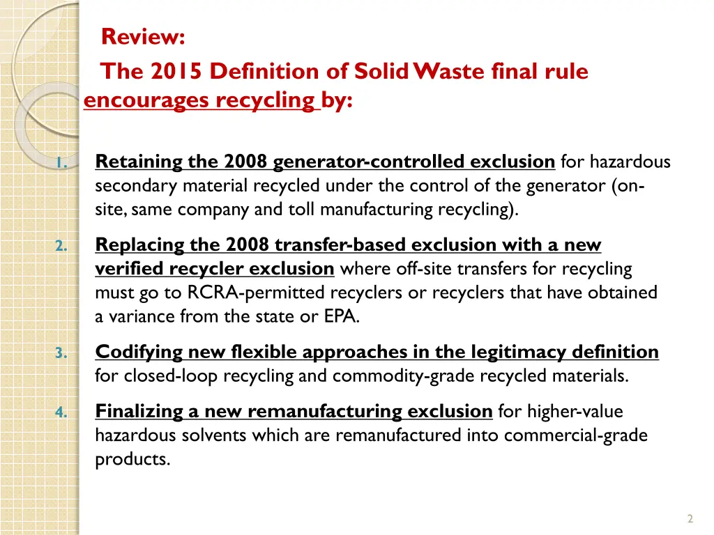 review the 2015 definition of solid waste final
