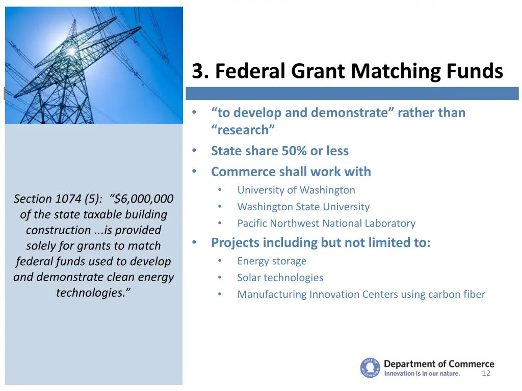 3 federal grant matching funds