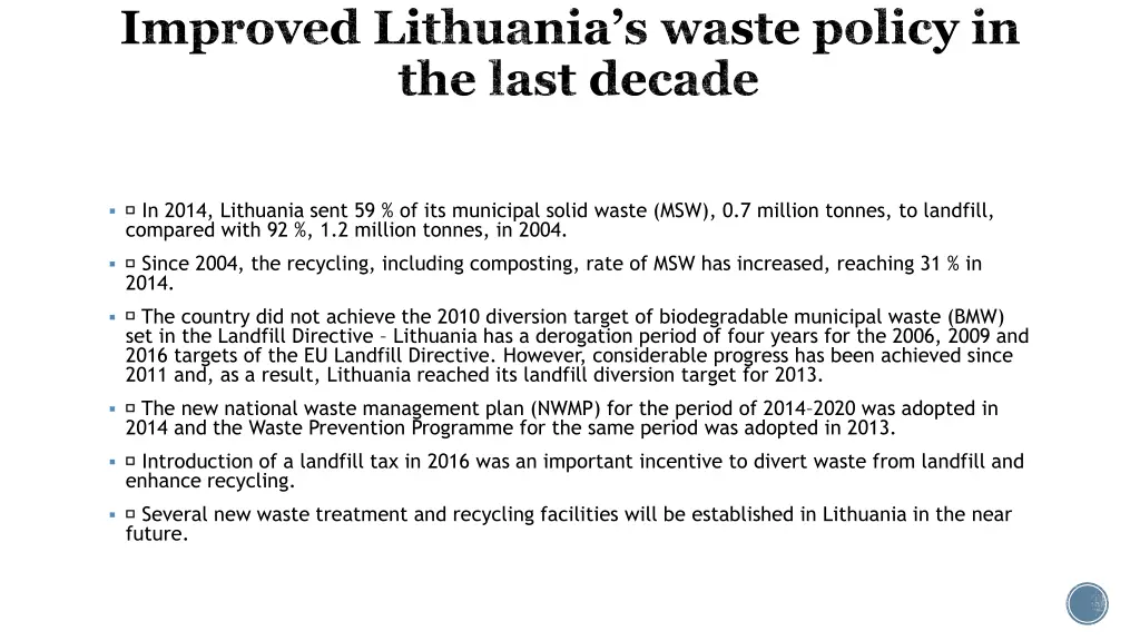 improved lithuania s waste policy in the last