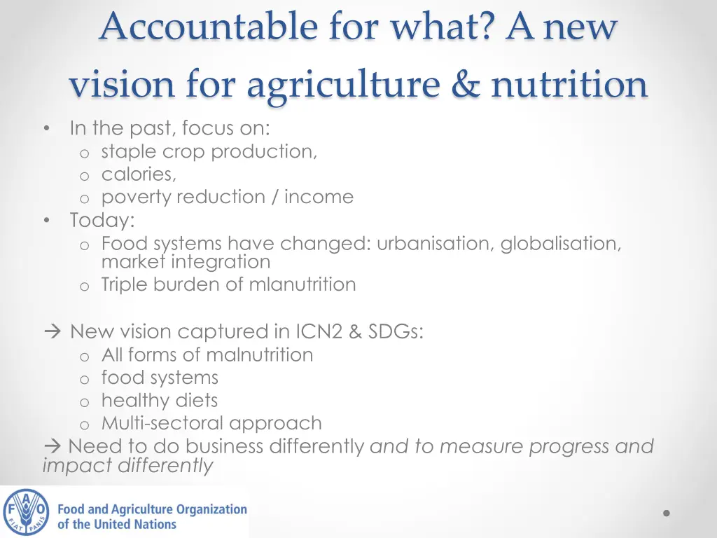 accountable for what a new vision for agriculture