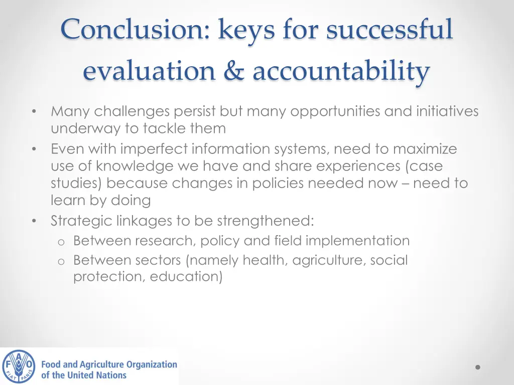 conclusion keys for successful evaluation