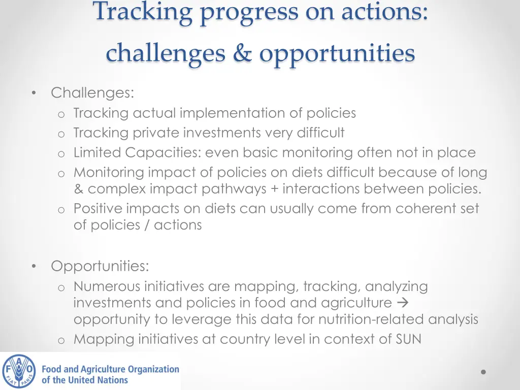 tracking progress on actions