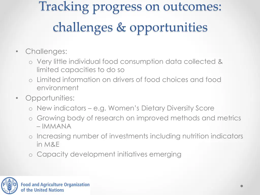 tracking progress on outcomes