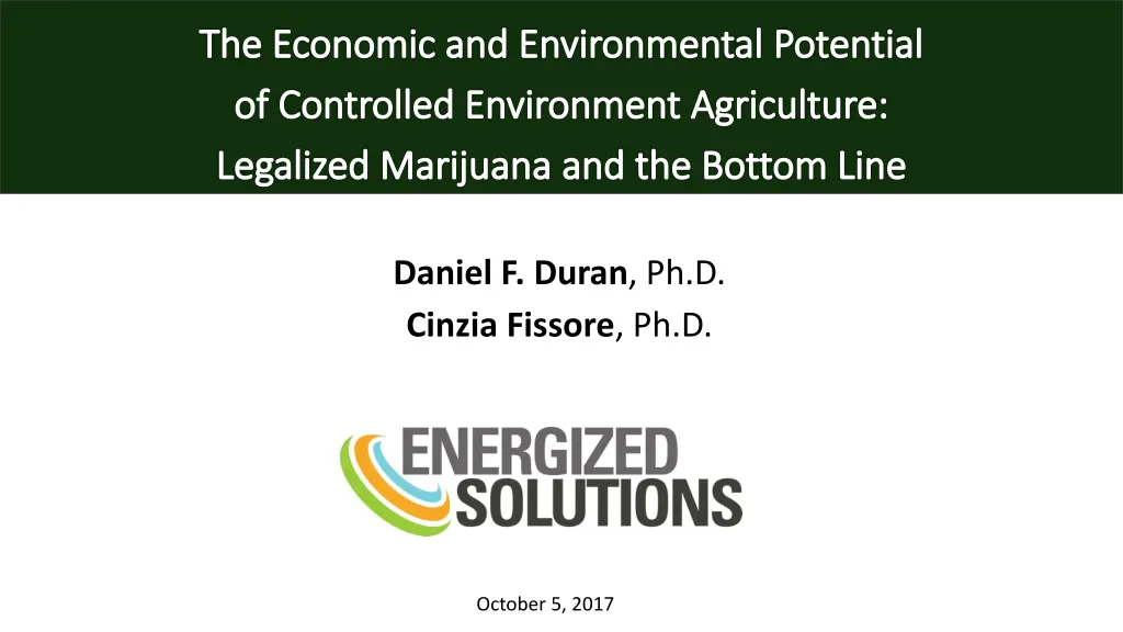 the economic and environmental potential