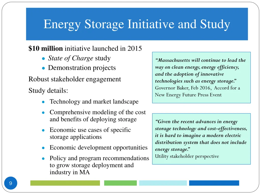 energy storage initiative and study