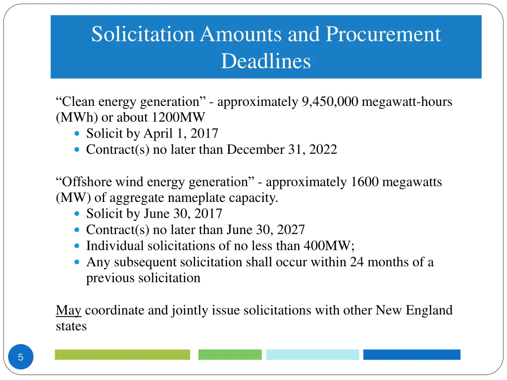 solicitation amounts and procurement deadlines