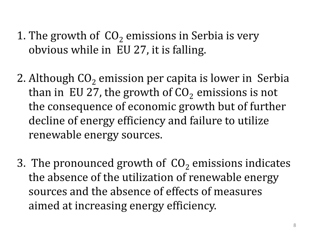 1 the growth of co 2 emissions in serbia is very