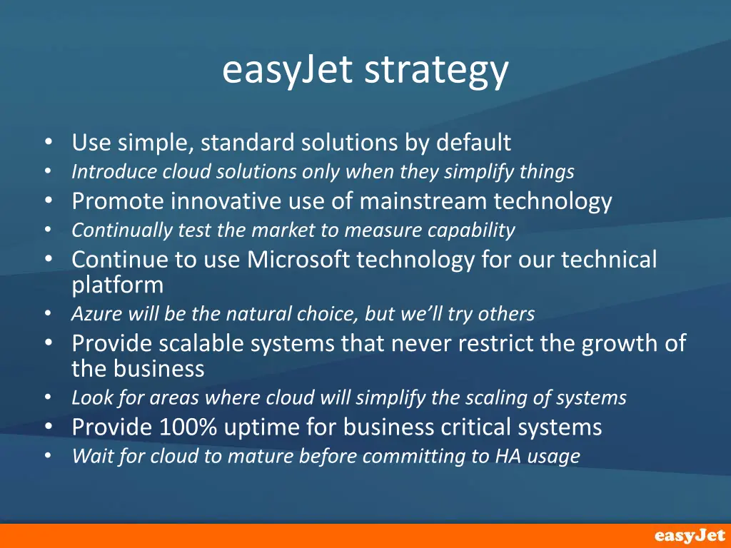 easyjet strategy