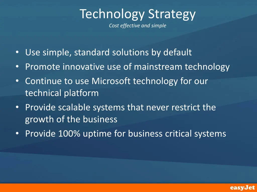 technology strategy cost effective and simple
