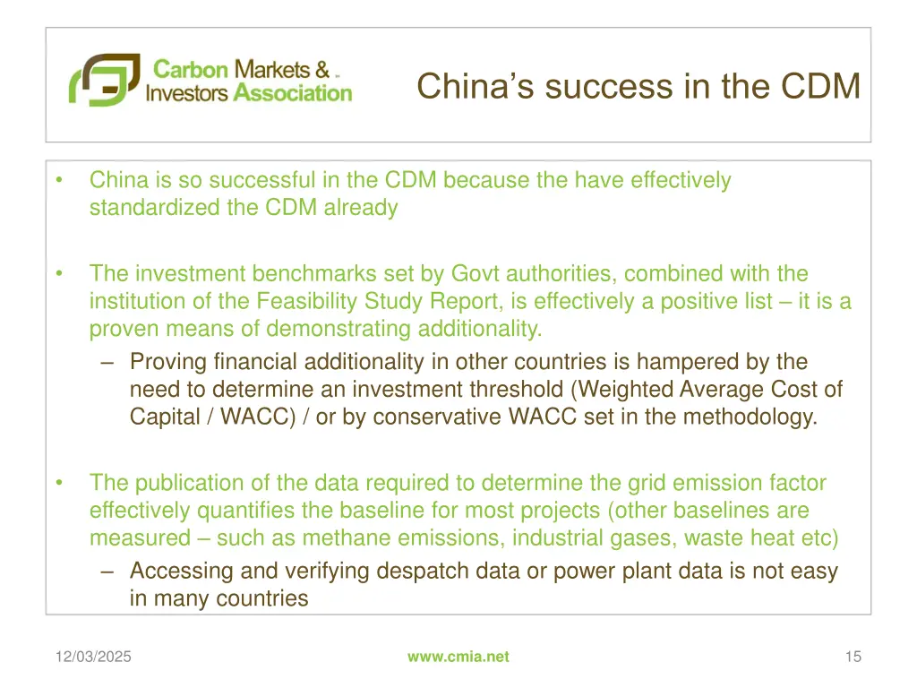 china s success in the cdm