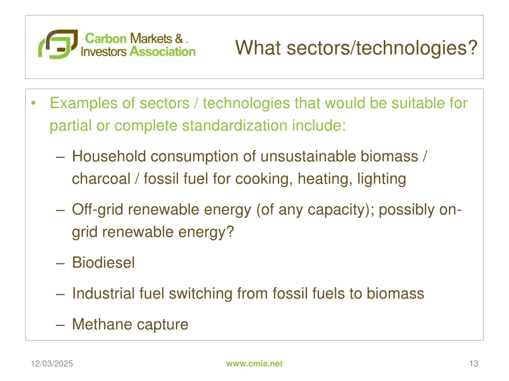 what sectors technologies