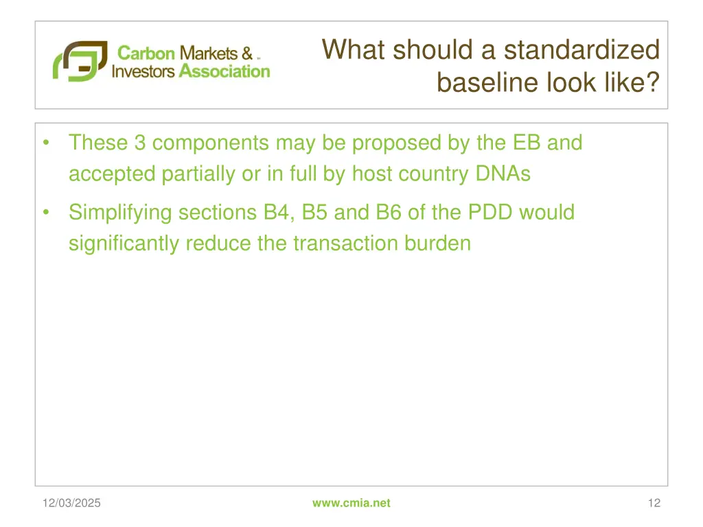 what should a standardized baseline look like 1