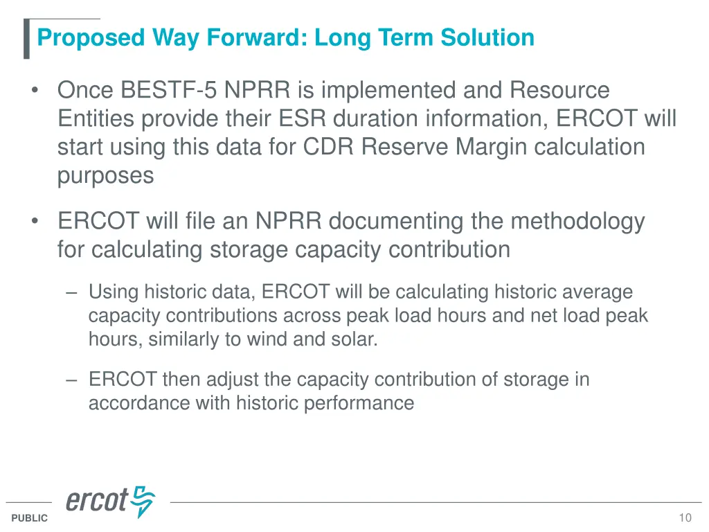 proposed way forward long term solution