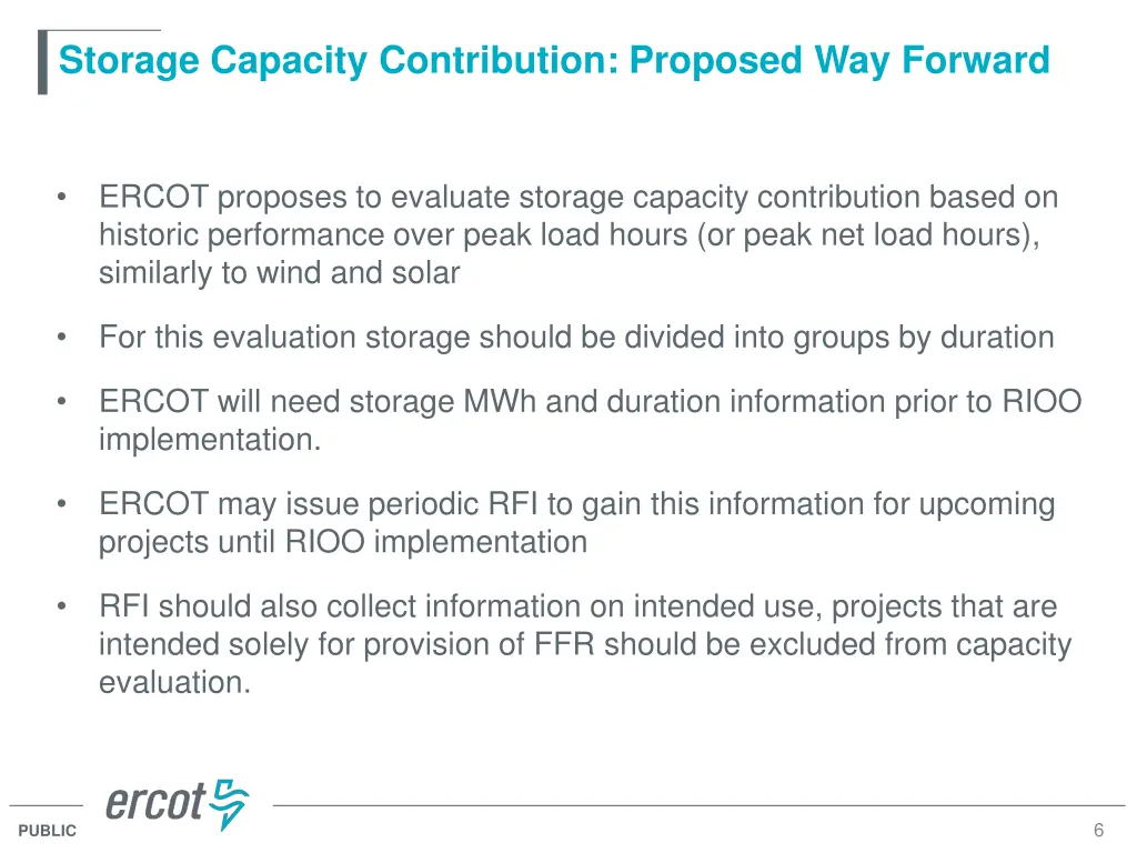 storage capacity contribution proposed way forward