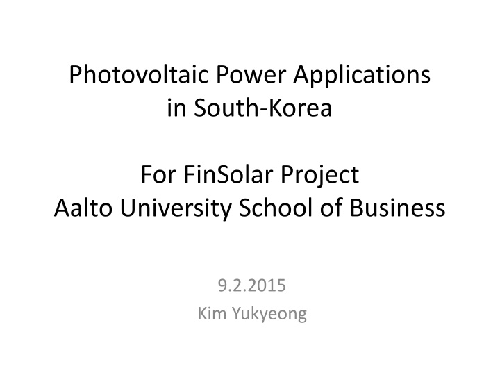photovoltaic power applications in south korea