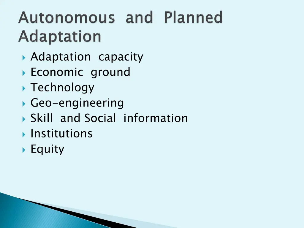 adaptation capacity economic ground technology