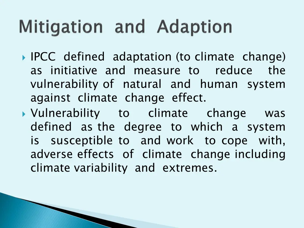 ipcc defined adaptation to climate change