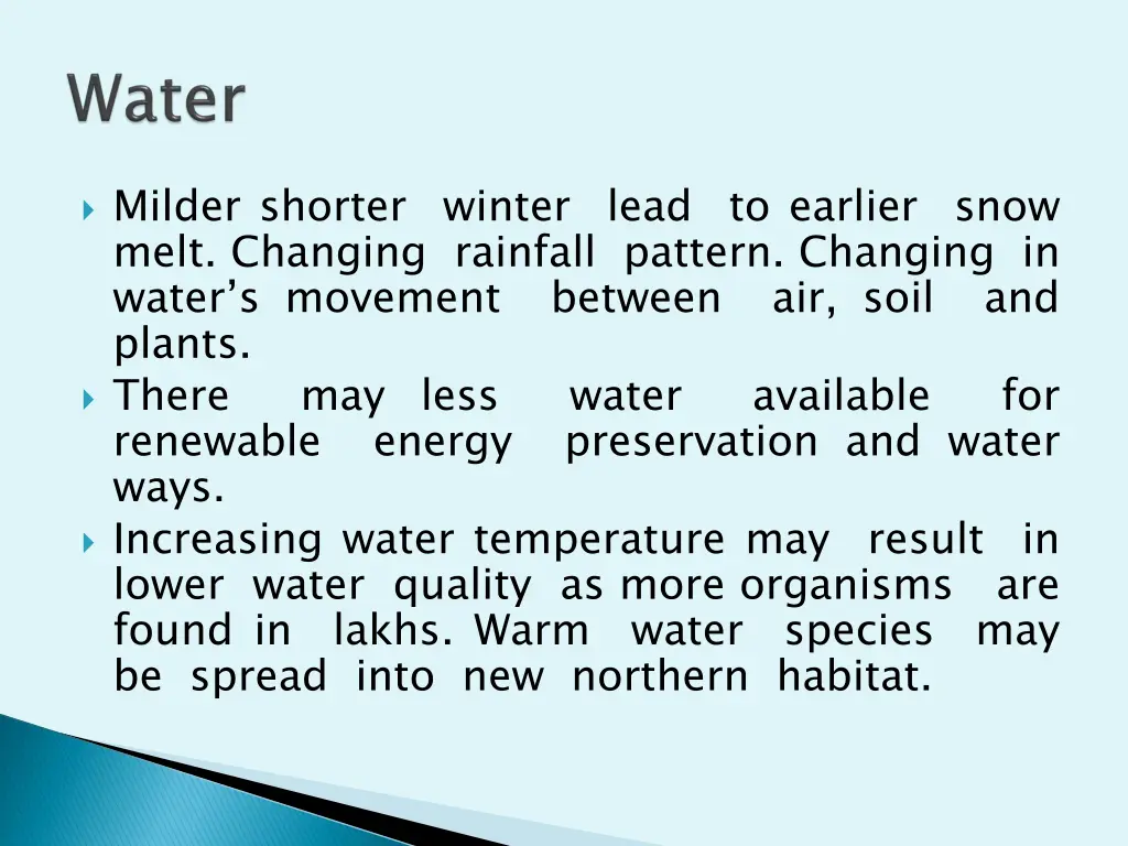 milder shorter winter lead to earlier snow melt