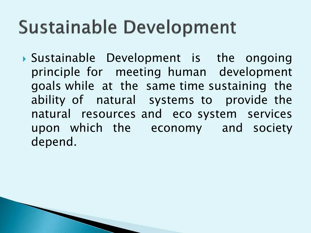 sustainable principle for goals while at the same
