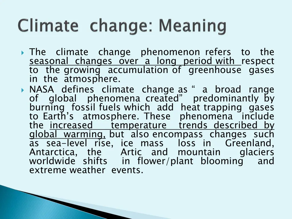 the seasonal changes over a long period with