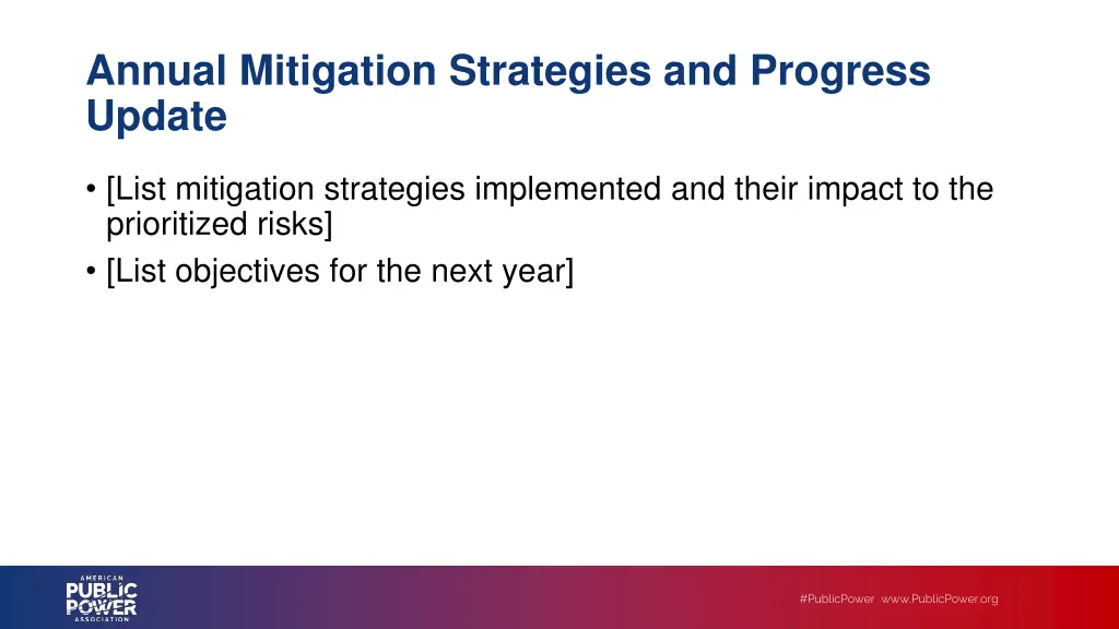 annual mitigation strategies and progress update