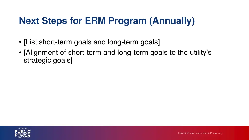 next steps for erm program annually