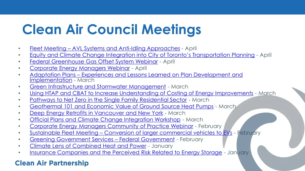 clean air council meetings