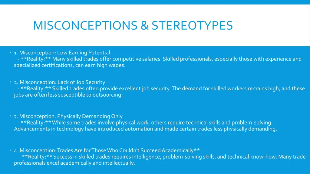 misconceptions stereotypes
