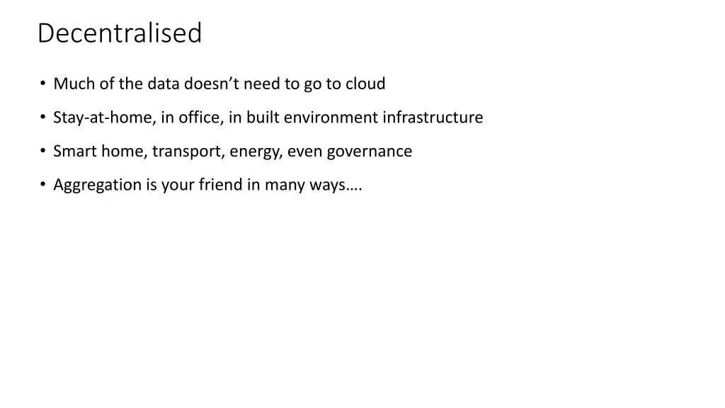 decentralised