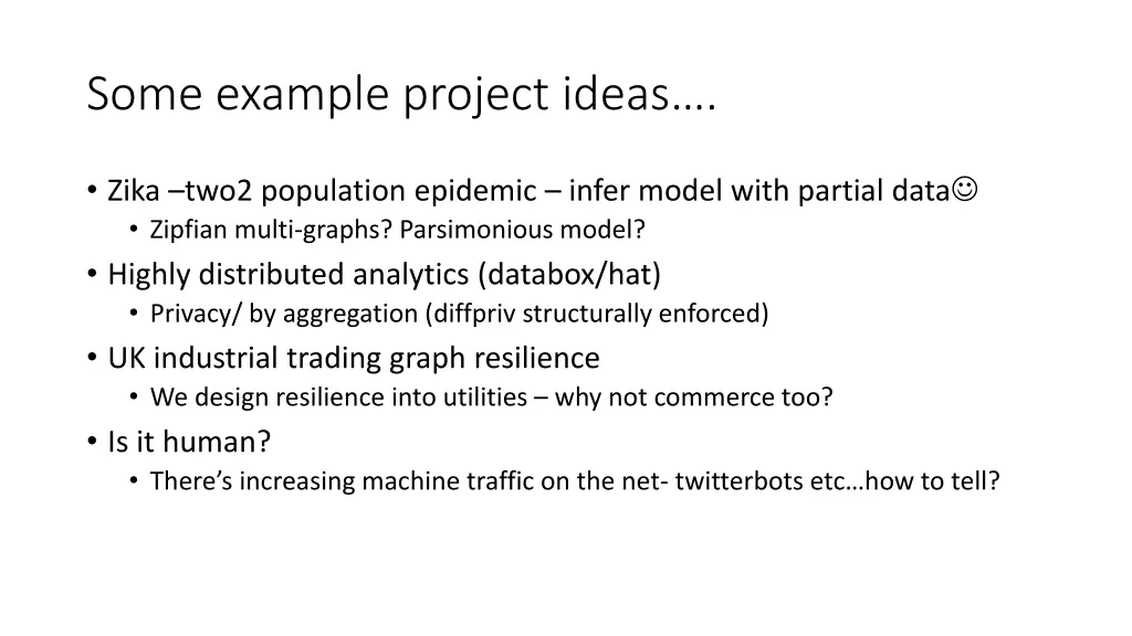 some example project ideas