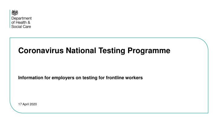 coronavirus national testing programme